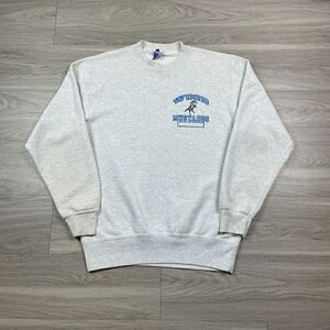 Vintage Champion Sweatshirt Mens Large Gray 90s Crewneck Wood Mustangs